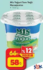 MİS YOĞURT TAM YAĞLI HOMOJENİZE 1500 G MİS YOĞURT TAM YAĞLI HOMOJENİZE 1500 G
